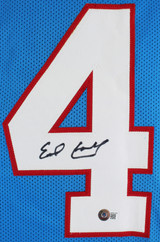 Earl Campbell Authentic Signed Light Blue Pro Style Framed Jersey BAS Witness