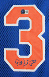 Patrick Ewing Authentic Signed Blue Pro Style Framed Jersey Autographed BAS