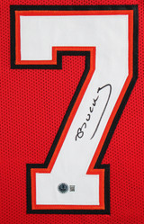 Bucky Irving Authentic Signed Red Pro Style Framed Jersey BAS Witnessed