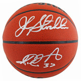 Jazz John Stockton & Karl Malone Authentic Signed Wilson Basketball BAS Witness