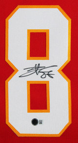 Chiefs Travis Kelce Authentic Signed Red Nike Limited Framed Jersey BAS Witness