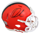 Browns Quinshon Judkins Authentic Signed Speed Mini Helmet W/ Case BAS Witnessed