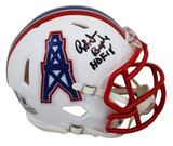 Oilers Robert Brazile "HOF 2018" Signed 1981-98 TB Speed Mini Helmet W/ Case BAS