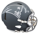 Patriots Rob Gronkowski Signed Slate F/S Speed Proline Helmet W/ Case BAS Wit