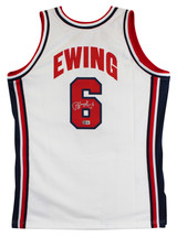 Knicks Patrick Ewing Signed White M&N 1992 USA Authentic Jersey BAS #BV01199