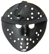 Ari Lehman "Jason >  Freddy" Signed Gold Jason Mask w/ Blue Sig BAS Witnessed Version 1