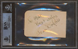 Burl Ives & Joan Winfield Authentic Signed 2.4x3.85 Album Page BAS Slabbed