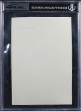 Dwight D. Eisenhower Signed 7x10.25 White House Stationary Page Auto 9! BAS Slab