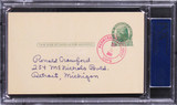 Larry Kelley Authentic Signed 3.25x5.5 Government Postcard Autographed PSA Slab