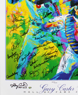 1986 Mets (35) Carter, Strawberry, Gooden +32 Signed 22x30 HOF Lithograph BAS