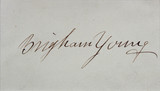 Brigham Young Authentic Signed & Framed 2x3.65 Cut Signature BAS #AD40972