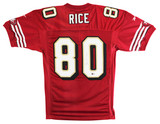 49ers Jerry Rice Authentic Signed Red Reebok NFL Proline Jersey BAS #BU55011
