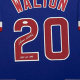 Jerome Walton Signed 1989 NL ROY Chicago Blue Custom Suede Matte Framed Baseball Jersey (JSA) Version 1