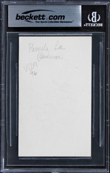 Pamela Anderson Playboy Authentic Signed 3x5 Index Card Autographed BAS Slabbed