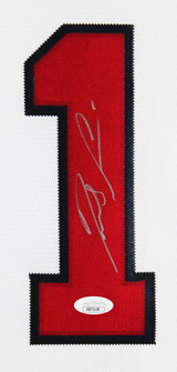 Braves Ronald Acuna Jr. Signed White Majestic Framed Jersey JSA 3