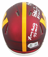 Commanders (3) Theismann, Moseley & Brown Signed Speed Mini Helmet BAS Witnessed