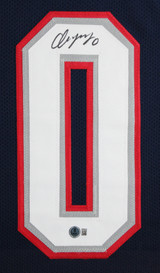 Christian Gonzalez Authentic Signed Navy Blue Pro Style Framed Jersey BAS Wit