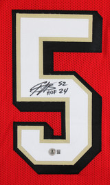 Patrick Willis "HOF 24" Signed Red Pro Style Jersey w/ Dropshadow BAS Witness 3