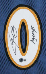 Gilbert Arenas "Agent 0" Signed Blue Pro Style Framed Jersey BAS Witnessed