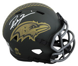 Ravens Ray Lewis Signed Salute To Service IV Speed Mini Helmet W/ Case BAS Wit 2