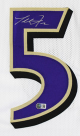 Terrell Suggs Authentic Signed White Pro Style Jersey Autographed BAS Witnessed