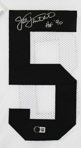 Jack Lambert "HOF 90" Signed White Pro Style Framed Jersey BAS Witnessed