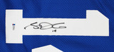 Sam Darnold Authentic Signed Blue Throwback Pro Style Jersey BAS #Q78954