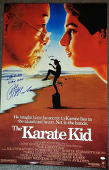 Ralph Macchio Autographed The Karate Kid 24x36 Poster Wax On Wax Off Exact Proof Version 3