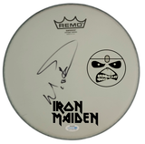 Iron Maiden Nicko McBrain Autographed Custom Framed Drum Head Drumhead Display ACOA