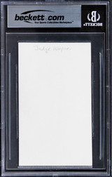 Joseph Wapner The People's Court Authentic Signed 3x5 Index Card BAS Slabbed