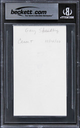 Garry Shandling The Larry Sanders Show Signed 3x5 Index Card BAS Slabbed Version 1