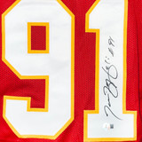 Tamba Hali Signed Kansas City Red Football Jersey (Beckett)