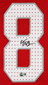 Trey McBride Authentic Signed Red Pro Style Jersey Autographed BAS Witnessed 2