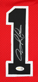 Dennis Rodman Authentic Signed Red Pro Style Jersey Autographed JSA Witness Version 1