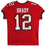 Bucs Tom Brady "7x SB Champ, 5x SB MVP" Signed Red Nike Elite Jersey Fanatics