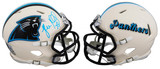Panthers Luke Kuechly Signed Retro Speed Mini Helmet W/ Case BAS Witnessed
