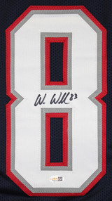 Wes Welker Authentic Signed Navy Pro Style Jersey Autographed JSA Witness