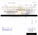 Bruce Dern Hand-Signed Personal Check Collection