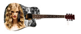 Taylor Swift Signed Graphics Guitar w Shadowbox Display Case ACOA Version 1