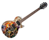 Ted Nugent USA Flag Signed Custom Graphics Gibson Epiphone Guitar ACOA