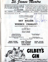 Ray Bolger Signed Autographed Where's Charley 1950 Playbill A