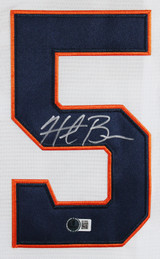 Astros Hunter Brown Authentic Signed White Nike Framed Jersey BAS #BU16688