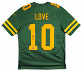 Packers Jordan Love Signed Green Color Rush Nike Limited Jersey BAS Witnessed