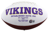 Vikings Patrick Jones Authentic Signed White Panel Logo Football BAS Witnessed