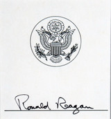 Ronald Reagan Authentic Signed 2x3.5 Cut Signature Framed Display BAS #AB76866