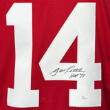 Y.A. Tittle Signed HOF 71 Inscription New York Red Stats Football Jersey (JSA)