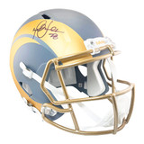 Marshall Faulk Signed Los Angeles Rams Slate Alternate Speed Full-Size Replica Football Helmet (Beckett)