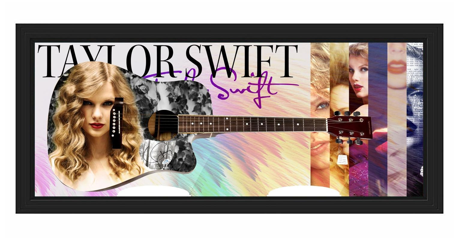 Taylor Swift Signed Graphics Guitar with Shadowbox Display Case