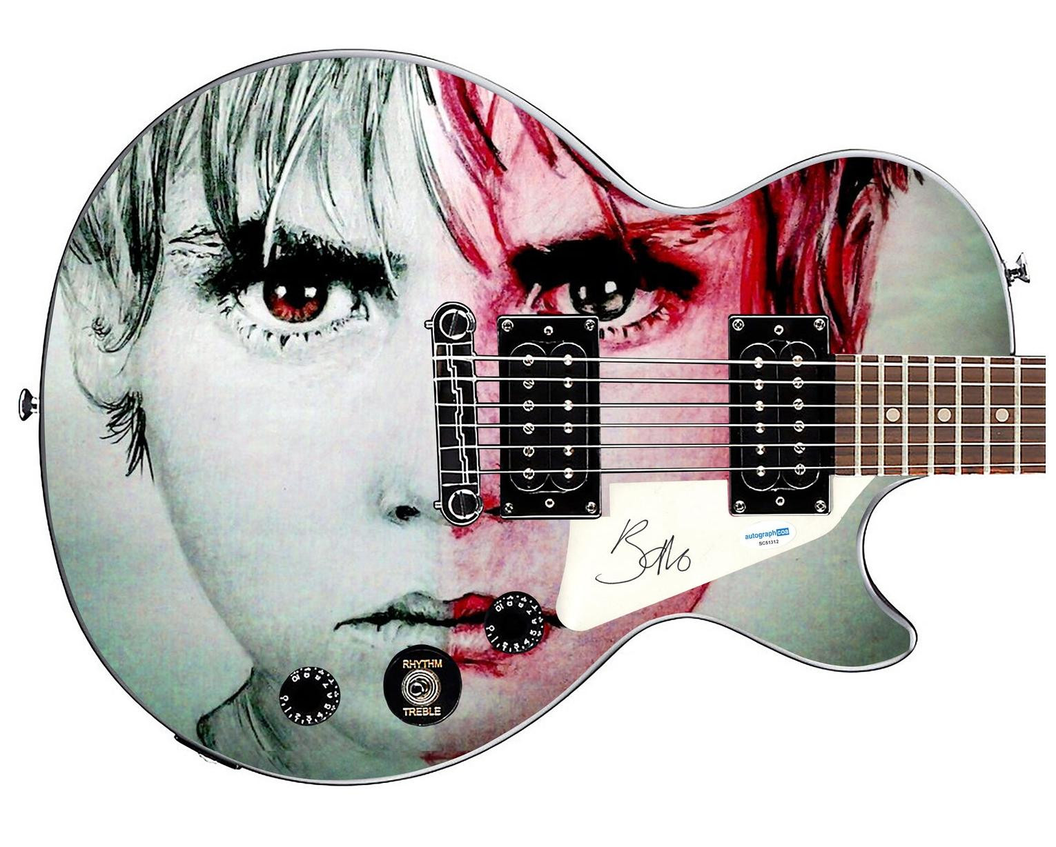 U2 Bono Autographed Custom Epiphone Joshua Tree Graphics Guitar