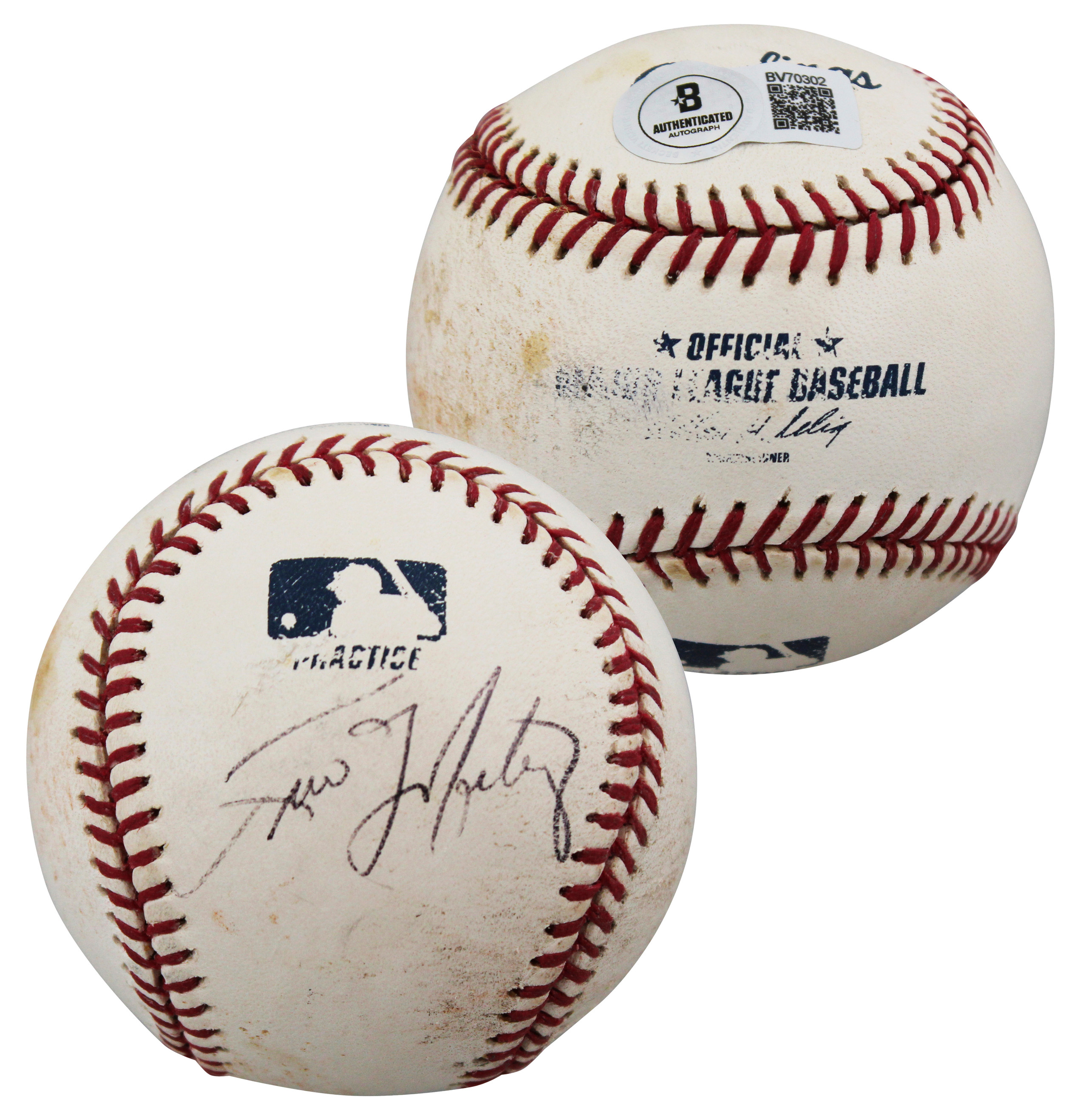 Yankees Tino Martinez Signed Practice Used Allen Selig OML Baseball